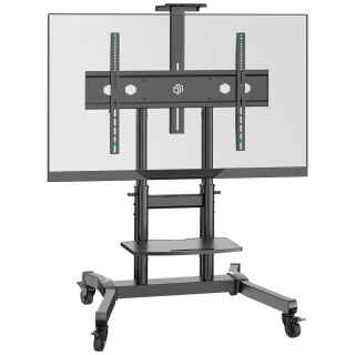 Mobile TV stand for TVs 50"-90", max 220.5 lbs, tiltable, black TS1891
