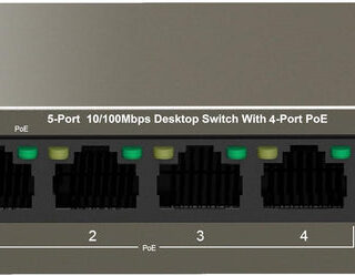 Tenda TEF1105P, 5 Port Fast Ethernet PoE Switch - with 4 PoE+ Ports @58W, Unmanaged PoE Powered Switch, Plug & Play, Desktop & Wall-Mount, Fanless & Sturdy Metal, Limited Lifetime Protection - Kenya