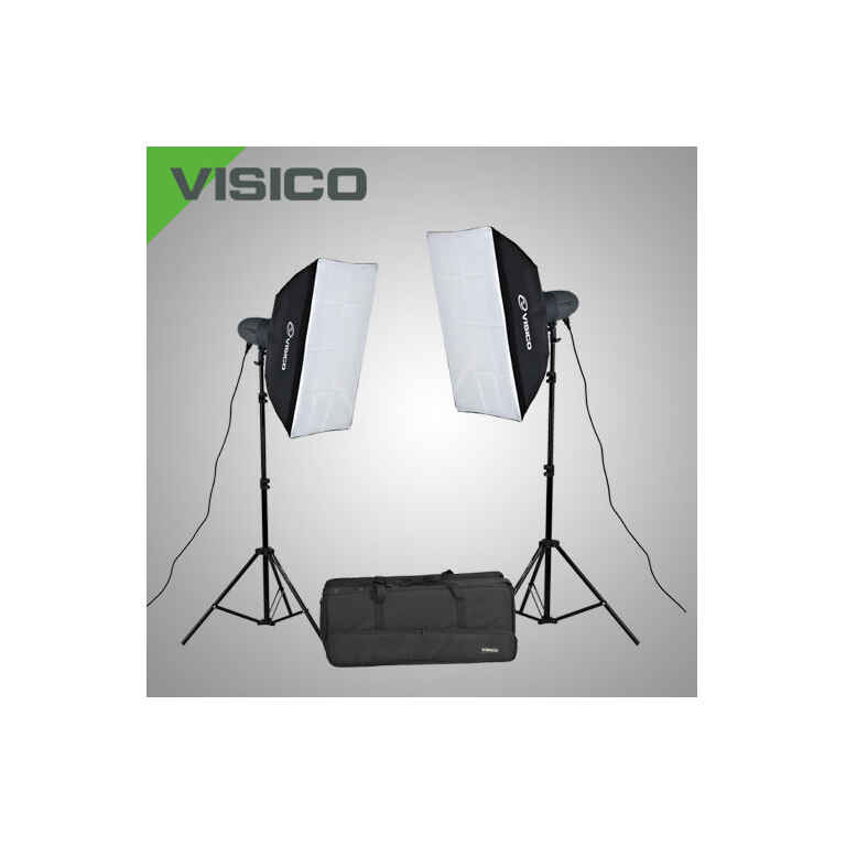 Visico Studio Flash VL 200 PLUS Softbox kit - liquid crystal output display, equipped with flash power control knob - Kenya