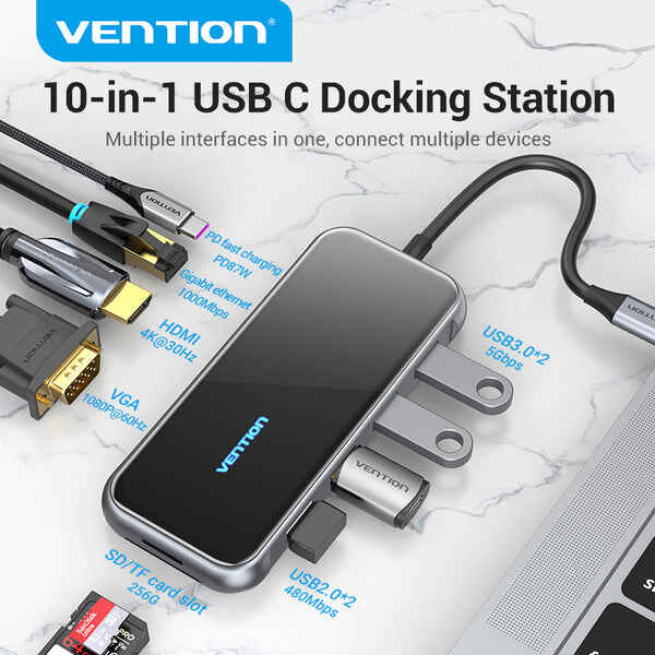 Vention Type C to Multi-Function 10 IN 1 Docking Station (VEN-TFGHB) - Kenya