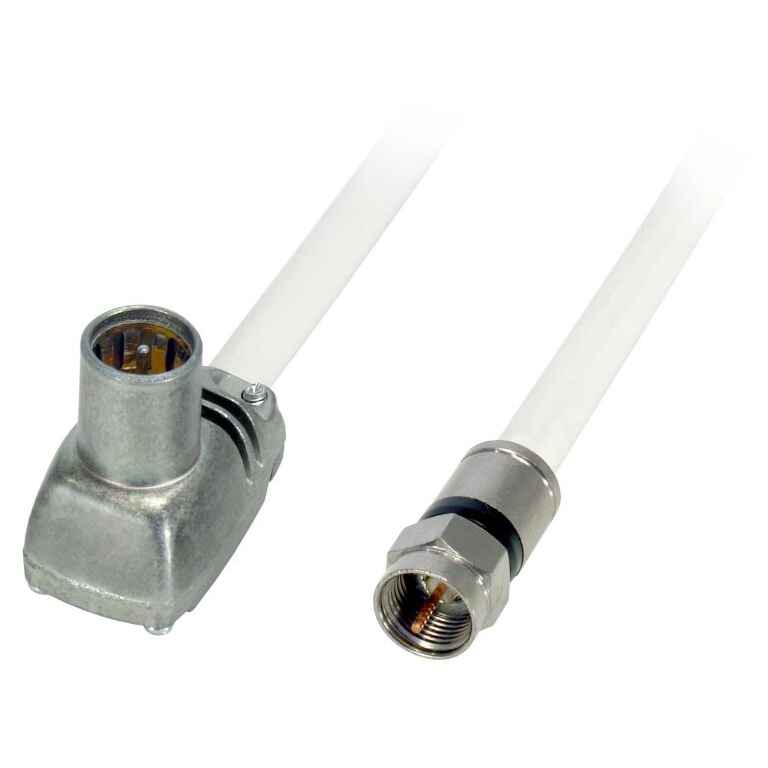 Coaxial extension with F male connectors White 5m Televes