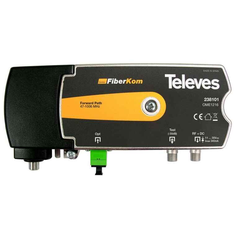 FiberKom optical mini-receiver equipped with OLC technology...