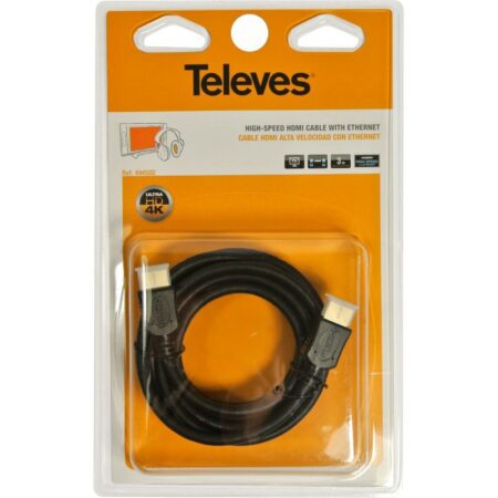 high speed hdmi cable with male ethernet male black 3m televes | +254720548999