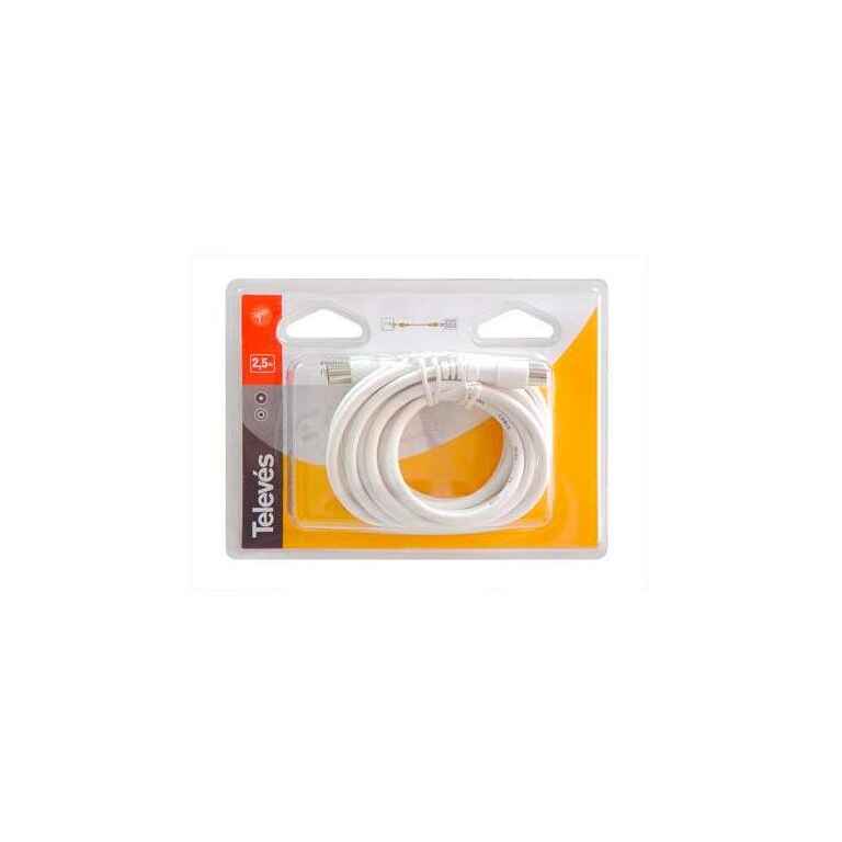IEC male - female Extension White 2.5m Televes