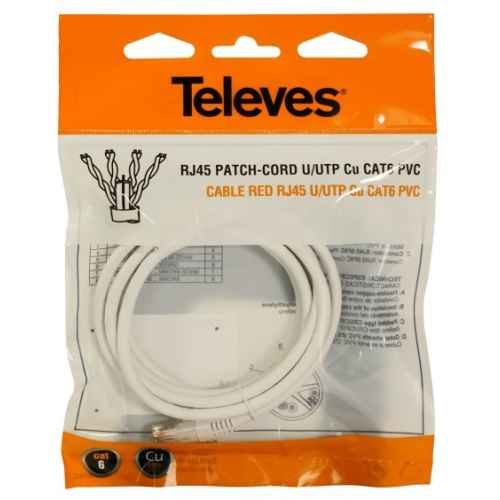 network cable rj45 uutp cat 6 cu pvc 2m white televes | +254720548999