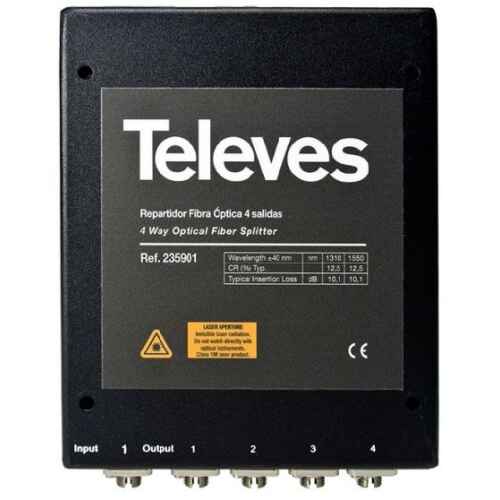 Optical distributor 1310/1550nm, FC/PC, 4D 7dB Televes