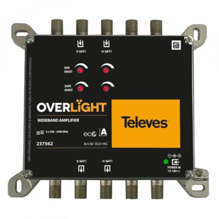 overlight wideband amplifier 29 db 1 satellite 2502400 mhz televes | +254720548999