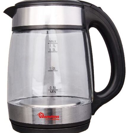 Ramtons RM/566 Cordless Glass Kettle - 1.7 Liters, Dry Boil Protection, 2200 Watts - Kenya