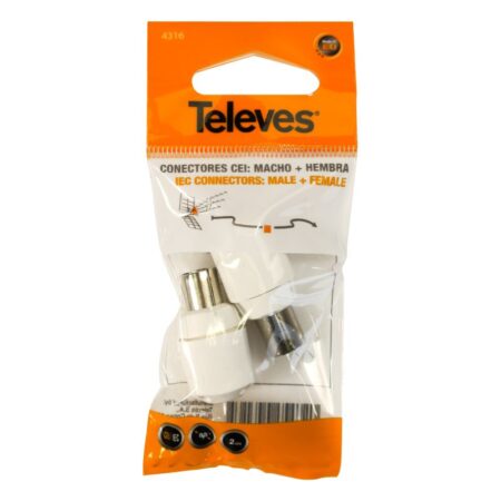 set of connectors cei o 95mm male female straight televes | +254720548999