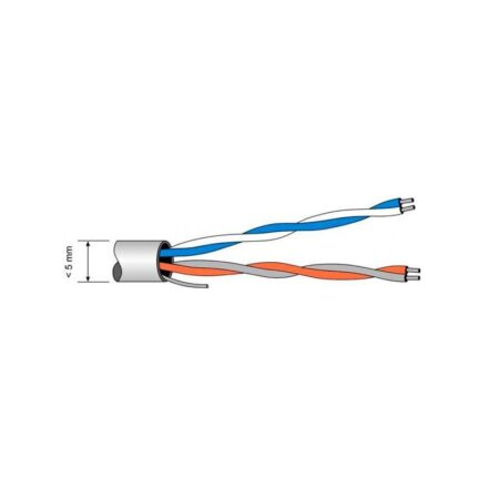 Telephone cables 2 pairs White. 250m.