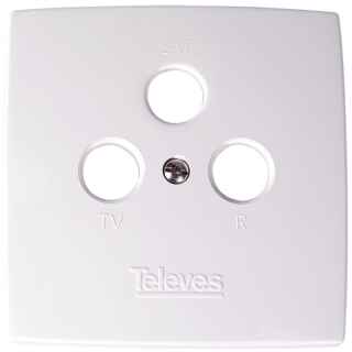 White trim takes 3 connectors TV-R-SAT Televes