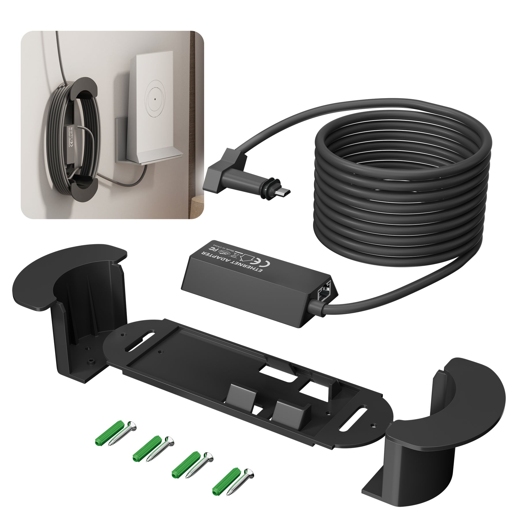 Starlink Standard Actuated Gen 2 Ethernet
  Adapter Kit with Cable Caddy Holder