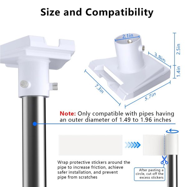 Starlink Gen3 Pipe Adapter Kickstand for
  Pole Mounting Fits 1.49-1.96" Poles - Image 2