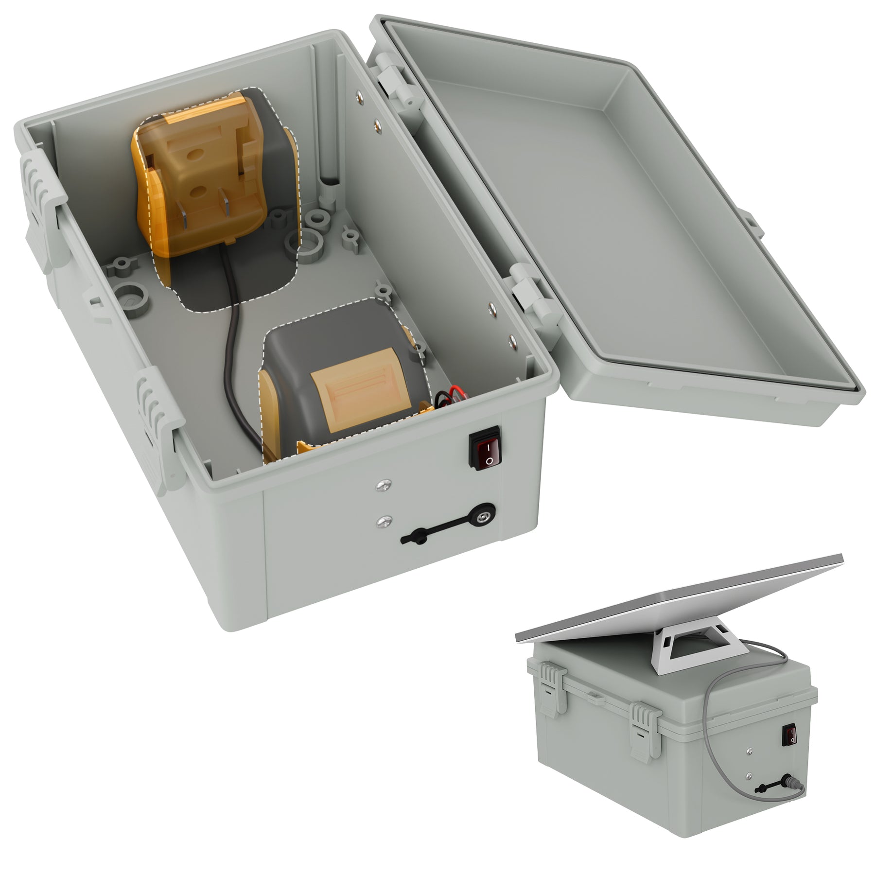 Starlink Mini Dual Dewalt 18V/20V Battery
  Adapter Box with DC Plug & Switch
