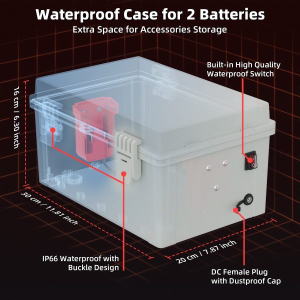Starlink Mini Dual Milwaukee 18V/20V
  Battery Adapter Box with DC Plug & Switch - Image 2