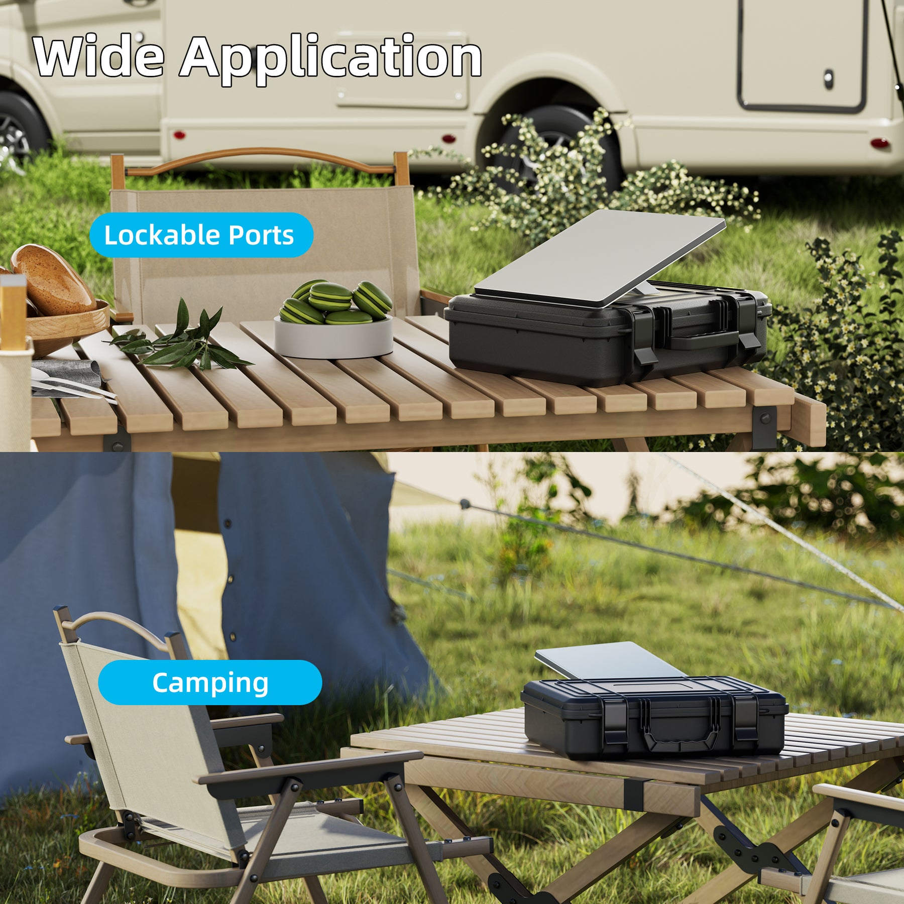 Black Hard Protective Travel Case for
  Starlink Mini Kit with Organized Storage - Image 10