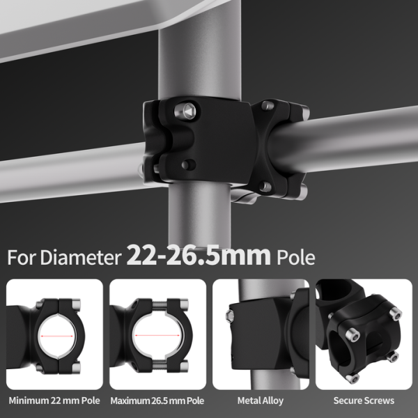 Starlink Mini Pole Mount Kit with
  Aluminum Alloy Pipe for 0.87"-1.04" Pole - Image 2