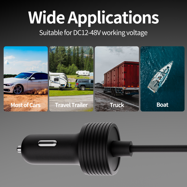 Starlink Mini 12V-48V Heavy Duty Car
  Charger to DC Power Cord - 9.84FT/3M - Image 10