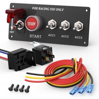 5 in 1 12V SPST ON OFF Race Car Ignition
  Starter Switch Panel Kit