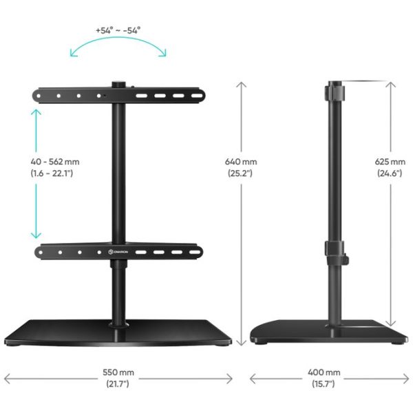ONKRON PT3 32-75" SWIVEL TABLETOP TV
  STAND- BLACK - Image 3