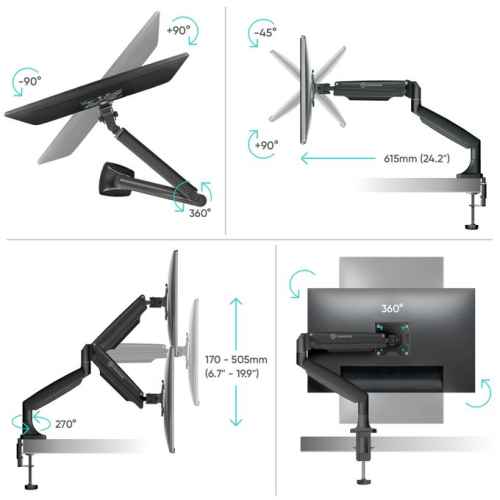ONKRON G100 13-32" DESKTOP MONITOR
  MOUNT-BLACK - Image 4