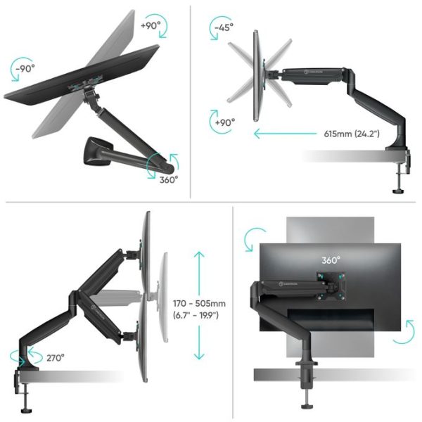 ONKRON G100 13-32" DESKTOP MONITOR
  MOUNT-BLACK - Image 4