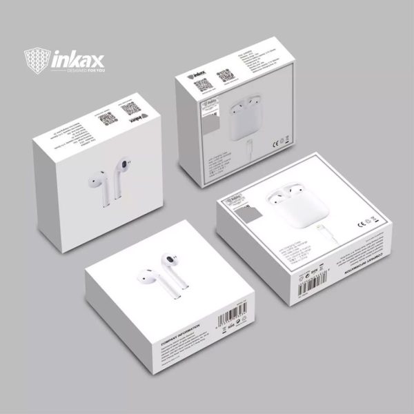 Inkax T02 True Wireless Earbuds–White - Image 4