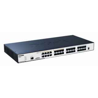 D-Link DGS-3120-24SC/SI 24-port SFP Layer 2 Stackable Managed Gigabit Switch including 8-port Combo 1000BaseT/SFP with Standard Image