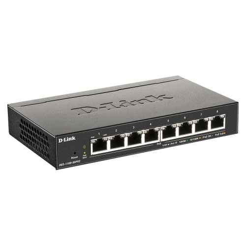 D-Link DGS 1100-08PV2 - Switch - Smart - 8 x 10/100/1000 (PoE) - Desktop - PoE (64 W) - Image 2