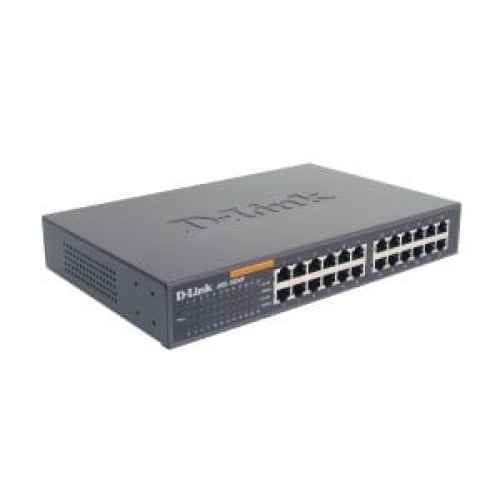 D-Link 24-port 10/100M NWay Desktop - Internal PSU (incl. 19" rack mount kit) Unmanaged