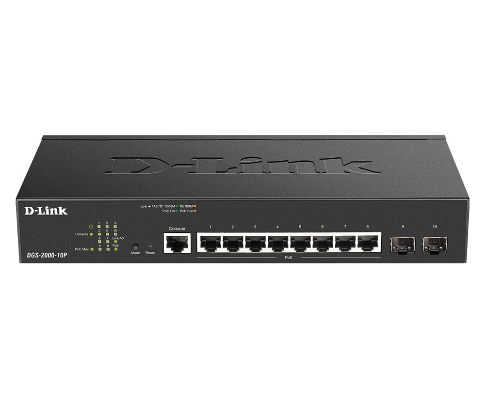 D-Link DGS-2000-10P network switch Managed L2/L3 Gigabit Ethernet (10/100/1000) Power over Ethernet (PoE) 1U Black %count(title) +254720548999 D-Link DGS-2000-10P network switch Managed L2/L3 Gigabit Ethernet (10/100/1000) Power over Ethernet (PoE) 1U Black