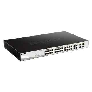 D-Link Web Smart DGS-1210-24P - Switch Managed 24 x 10/100/1000 (PoE) + 4 x combo Gigabit Ethernet/Gigabit SFP desktop rack-mountable PoE (193 W) (DGS-1210-24P)
