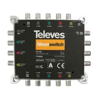 Nevoswitch 5 x 5 x 5 with F connector and 8dB bypass