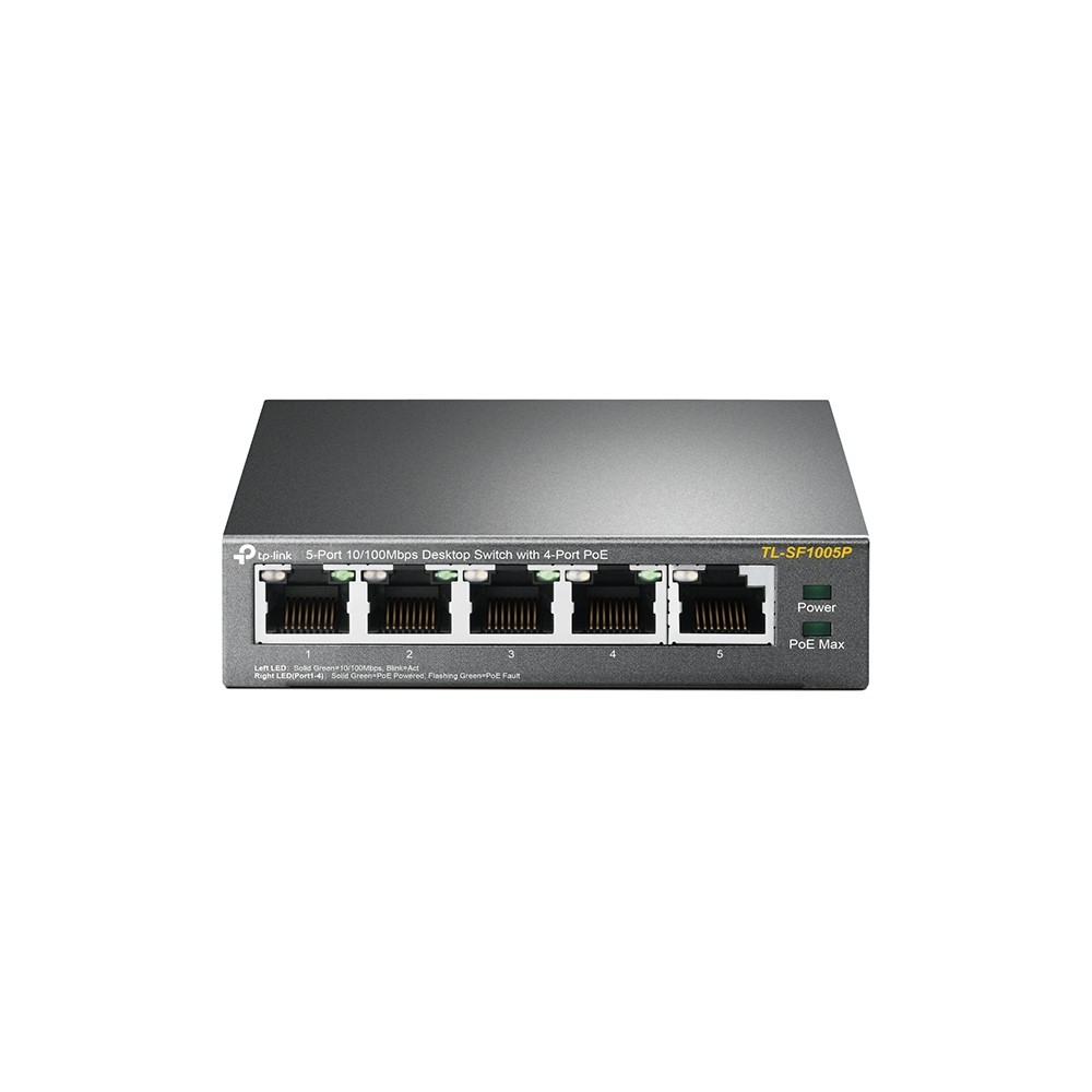 TP-Link TL-SF1005P 5-Port 10/100 Mbps Desktop Switch with 4-Port PoE+ %count(title) +254720548999 TP-Link TL-SF1005P 5-Port 10/100 Mbps Desktop Switch with 4-Port PoE+