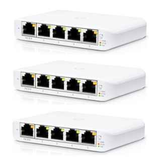 Ubiquiti UniFi Switch Flex Mini (3-pack)
  Managed Gigabit Ethernet (10/100/1000) Power over Ethernet (PoE) White
  (USW-FLEX-MINI-3)