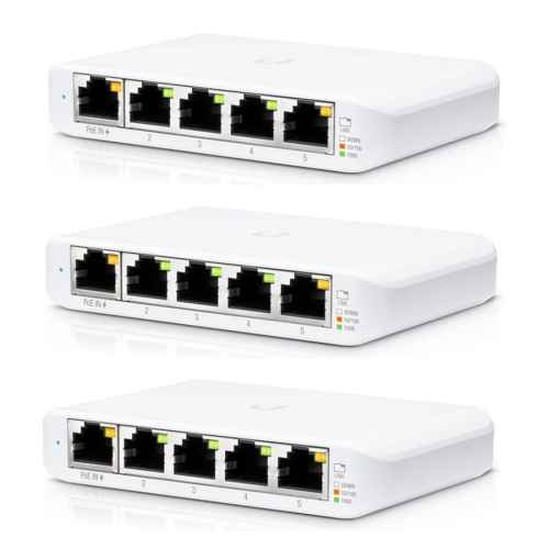 Ubiquiti UniFi Switch Flex Mini (3-pack)
  Managed Gigabit Ethernet (10/100/1000) Power over Ethernet (PoE) White
  (USW-FLEX-MINI-3)