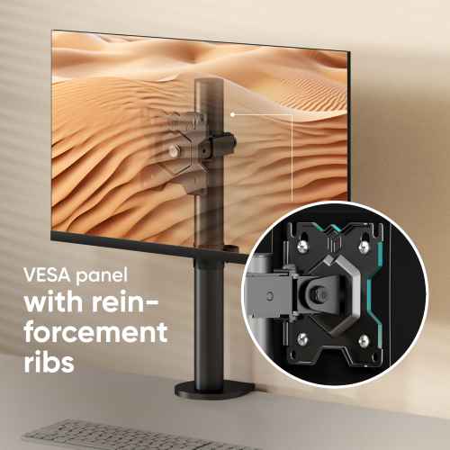 Desk Mount for Monitor 13"-34" max 18 lbs, Tilt-Swivel, with Rotation, Black D101E - Image 2