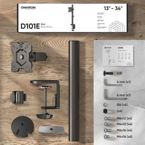 Desk Mount for Monitor 13"-34" max 18 lbs, Tilt-Swivel, with Rotation, Black D101E - Image 3