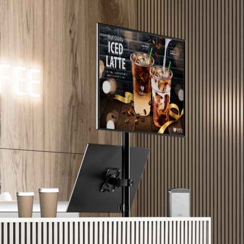 Desk Mount for Two Monitors 13"-34" max 18 lbs, Tilt-Swivel, with Rotation, Black D208E - Image 2