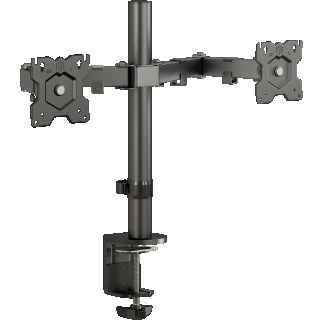 Desk Mount for Two Monitors 13"-32" max 18 lbs, Tilt-Swivel, with Rotation, Black D221E