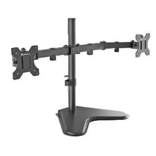 Desk Mount for Two Monitors 13"-32" max 18 lbs, Tilt-Swivel, with Rotation, Black D221FS