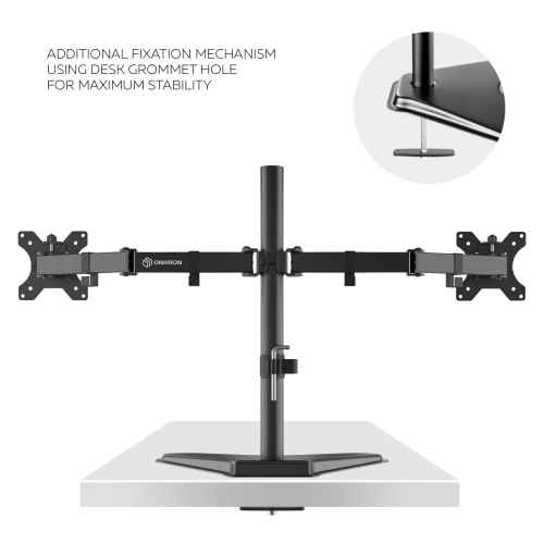 Desk Mount for Two Monitors 13"-32" max 18 lbs, Tilt-Swivel, with Rotation, Black D221FS - Image 3