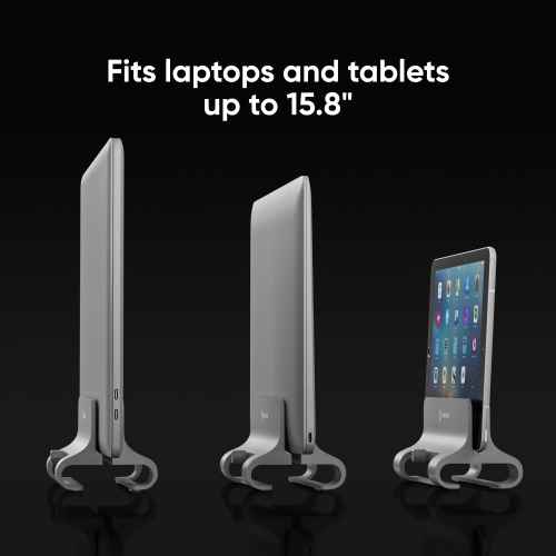 Vertical Laptop Stand Adjustable Dock for Laptops up to 15.8? DN02, Silver - Image 3