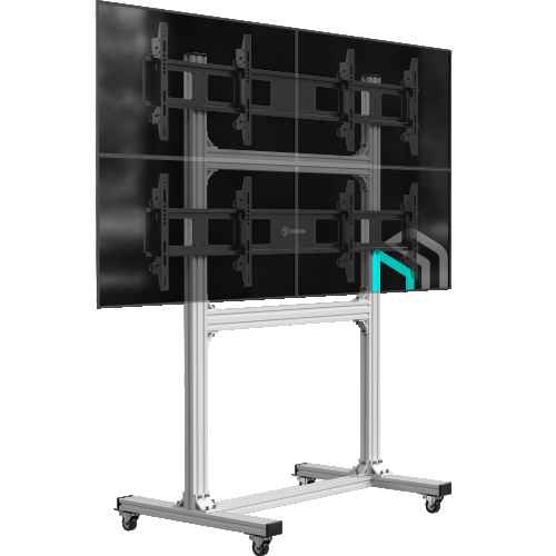 Floor TV stand 4 x 43?- 55" max 110 lbs, silver FSPRO2L-22 - Image 5