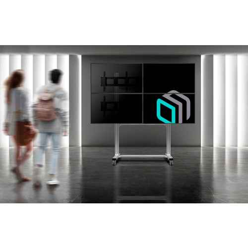 Floor TV stand 4 x 43?- 55" max 110 lbs, silver FSPRO2L-22 - Image 2