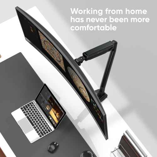 Desk Mount for Monitor 13"-32" max 20 lbs, Tilt-Swivel, with Rotation, Black G100 - Image 2