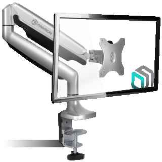 Desk Mount for Monitor 13"-32" max 20 lbs, Tilt-Swivel, with Rotation, Silver G100