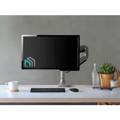 Desk Mount for Monitor 13"-32" max 20 lbs, Tilt-Swivel, with Rotation, Silver G100 - Image 2