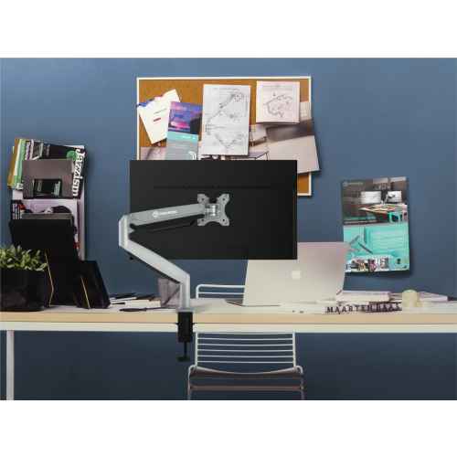 Desk Mount for Monitor 13"-32" max 20 lbs, Tilt-Swivel, with Rotation, Silver G100 - Image 3