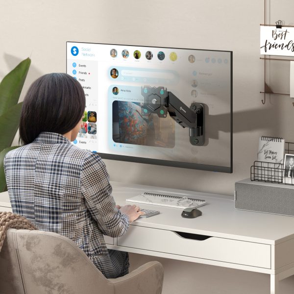 Wall Mount for TV or Monitor 13"-34" max 18 lbs, Tilt-Swivel, with Rotation, Black G120 - Image 2